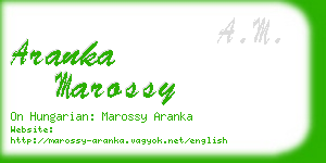 aranka marossy business card
